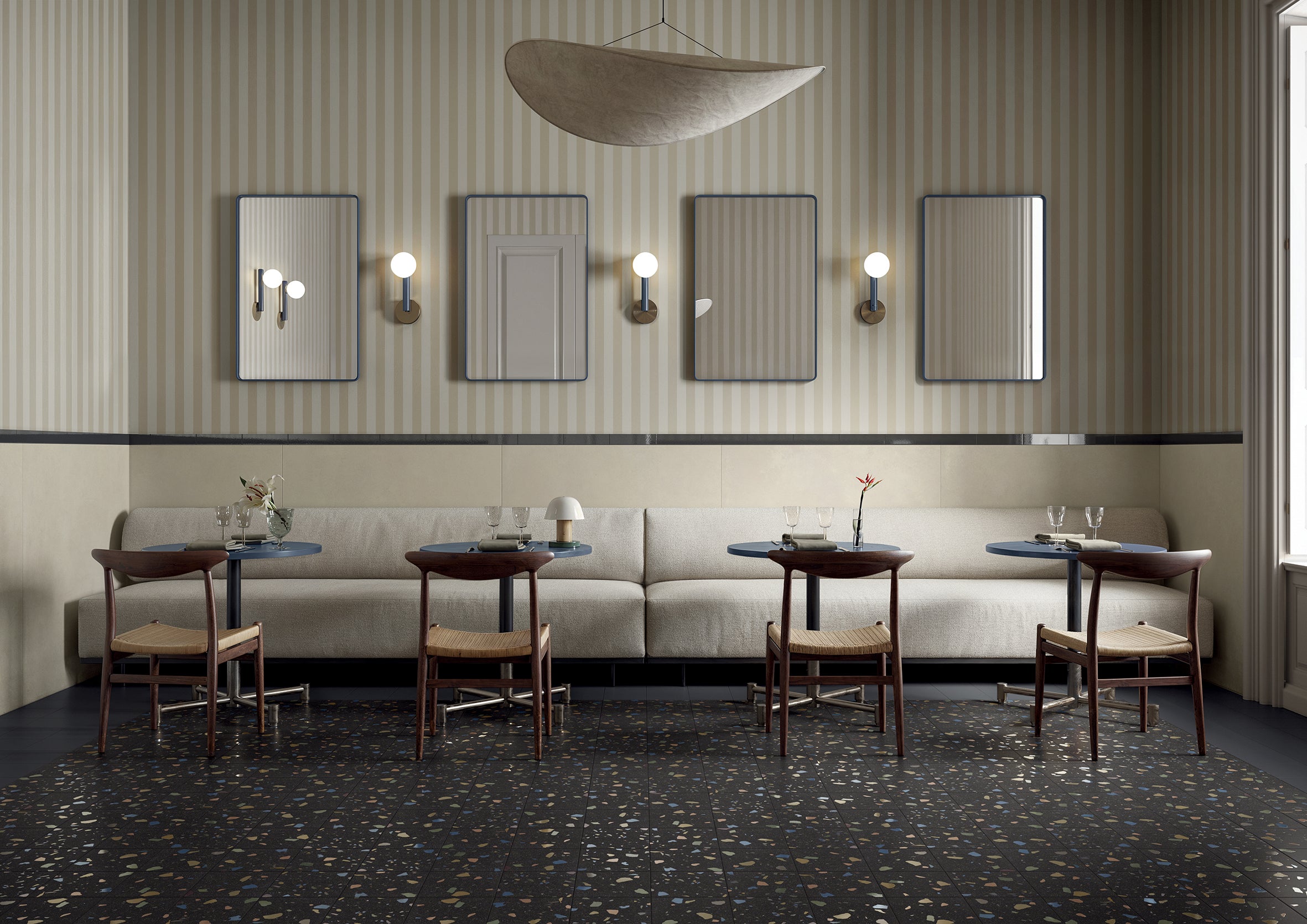 Black Terrazzo Effect Porcelain Tile